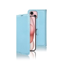 Étui Portefeuille Zanae bleu clair pour iPhone 15