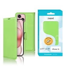 Etui Portefeuille Zanae vert pour iPhone 15