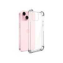 Coque silicone transparente avec coins renforcés pour iPhone 15