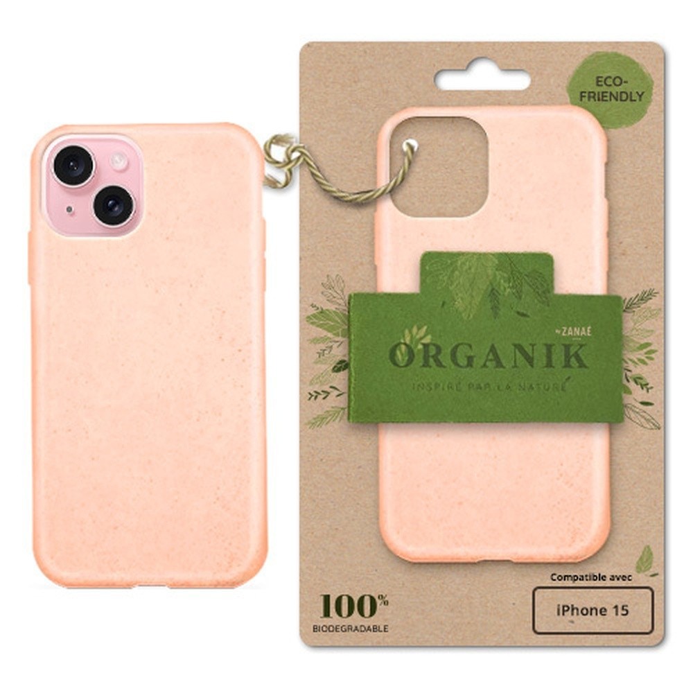 Coque Organik rose pour iPhone 15
