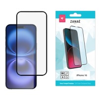 Verre trempé Full Cover noir pour iPhone 16 et iPhone 15