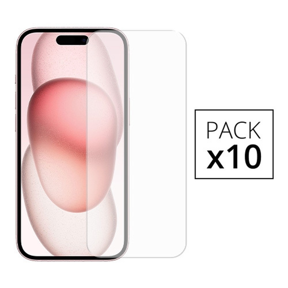 Pack de 10 verres trempés pour iPhone 16/15/15 Pro