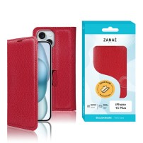 Etui Portefeuille Zanae Rouge pour iPhone 15 Plus