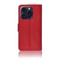 Étui portefeuille Zanae rouge pour iPhone 15 Pro