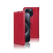 Étui portefeuille Zanae rouge pour iPhone 15 Pro