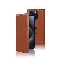 Étui Portefeuille Zanae Marron pour iPhone 15 Pro