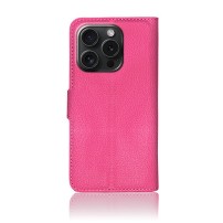 Étui portefeuille fushia pour iPhone 15 Pro Max