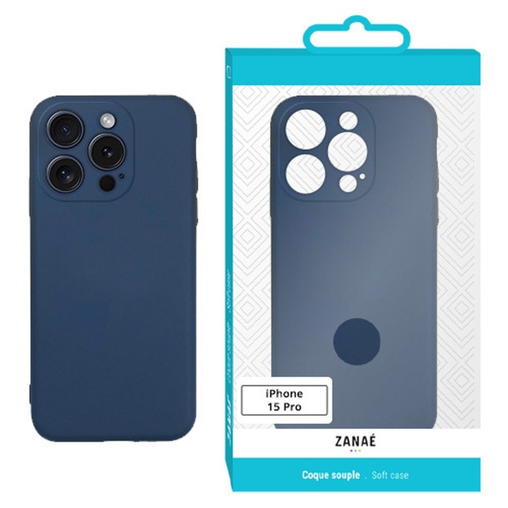 Coque Zanae Color pour iPhone 15 Pro en couleur marine