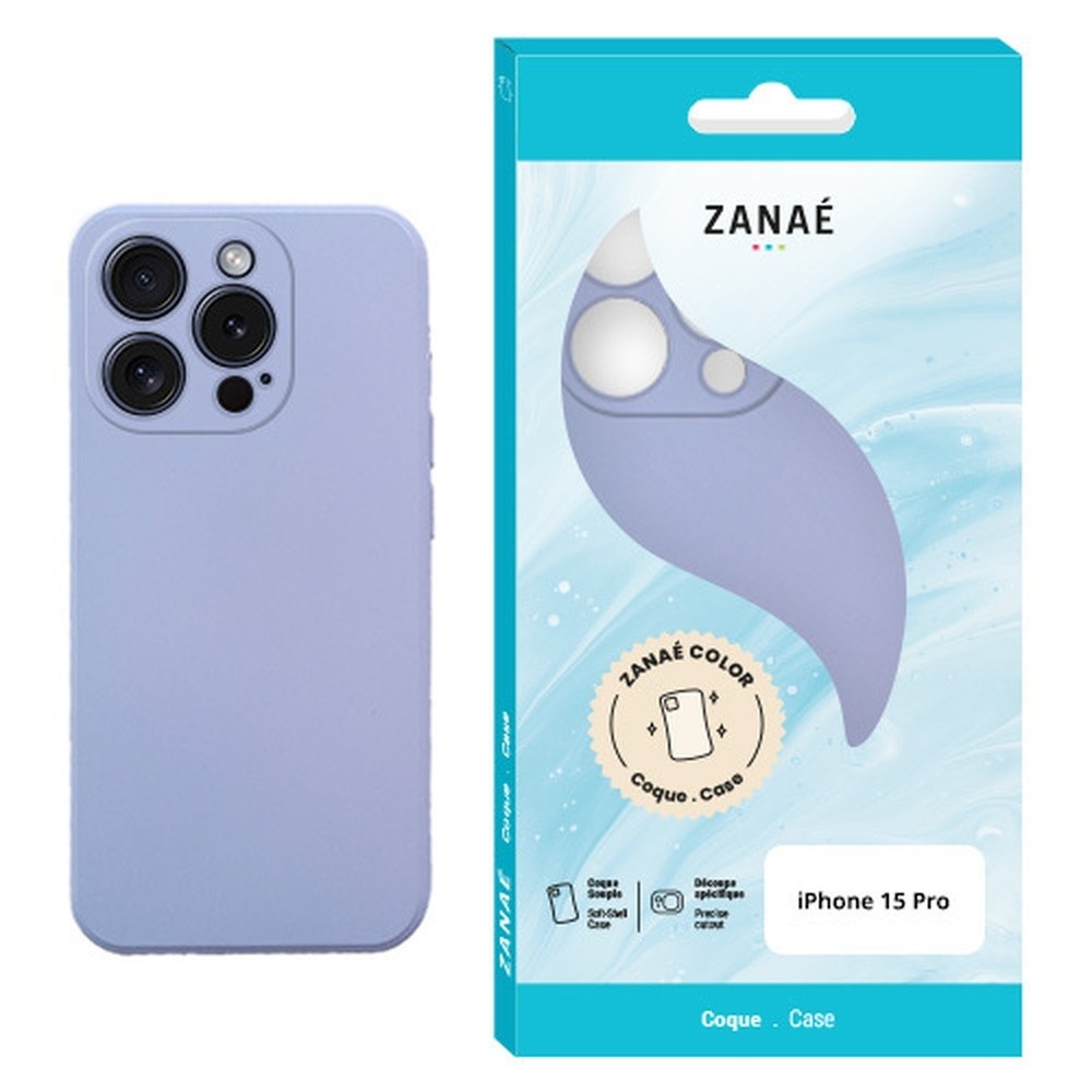 Coque Zanae Color lilas pour iPhone 15 Pro