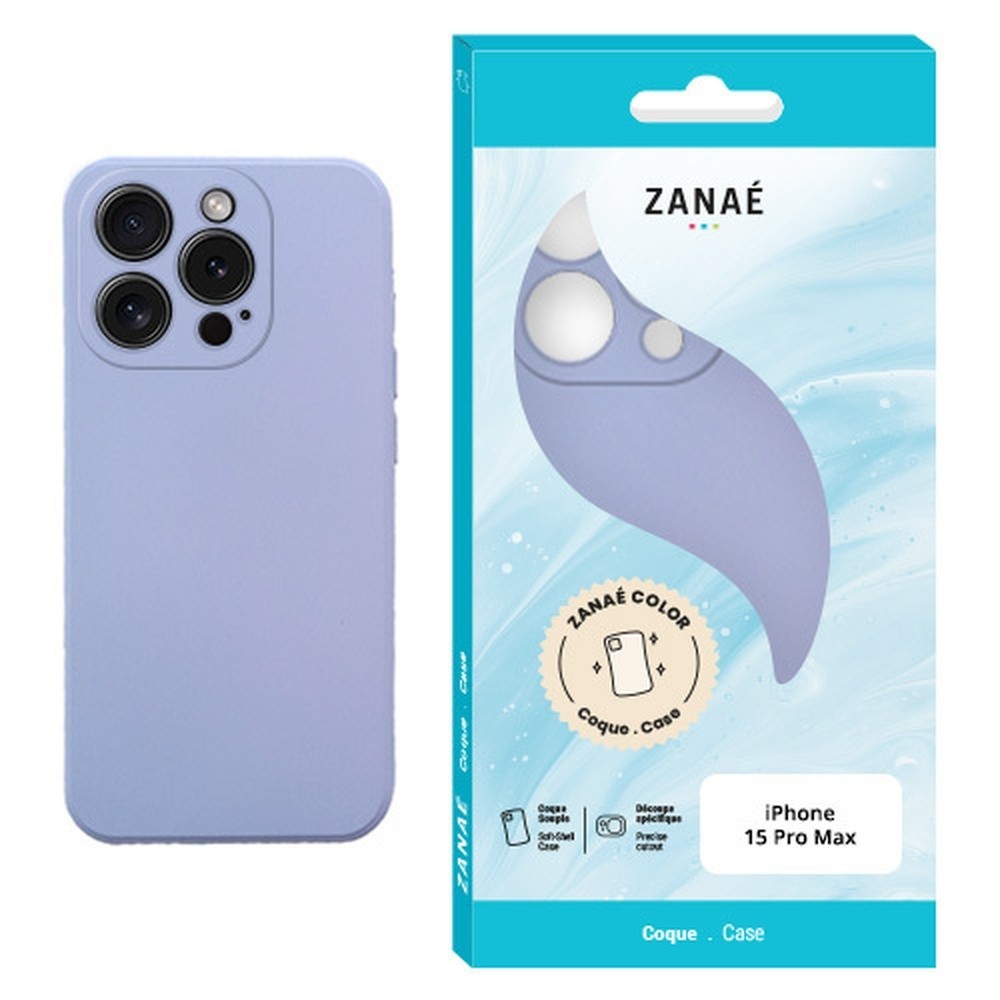 Coque Zanae Color lilas pour iPhone 15 Pro Max
