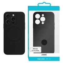 Vue principale de la coque magSafe noire pour iPhone 15 Pro Max