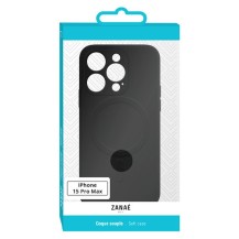 Vue principale de la coque magSafe noire pour iPhone 15 Pro Max
