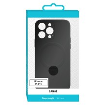 Coque noire compatible magSafe pour iPhone 15 Pro