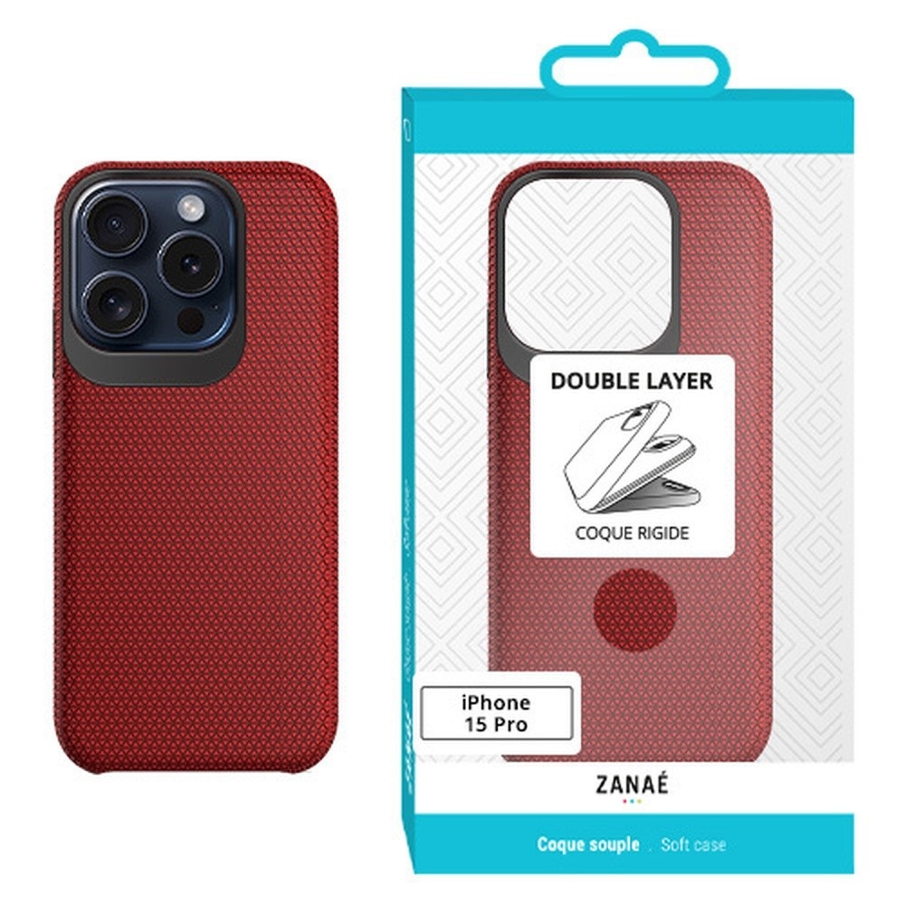 Coque Double Layer iPhone 15 Pro Rouge