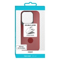 Coque Double Layer rouge pour iPhone 15 Pro Max