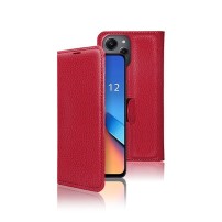 Étui portefeuille Zanae rouge pour Redmi 12