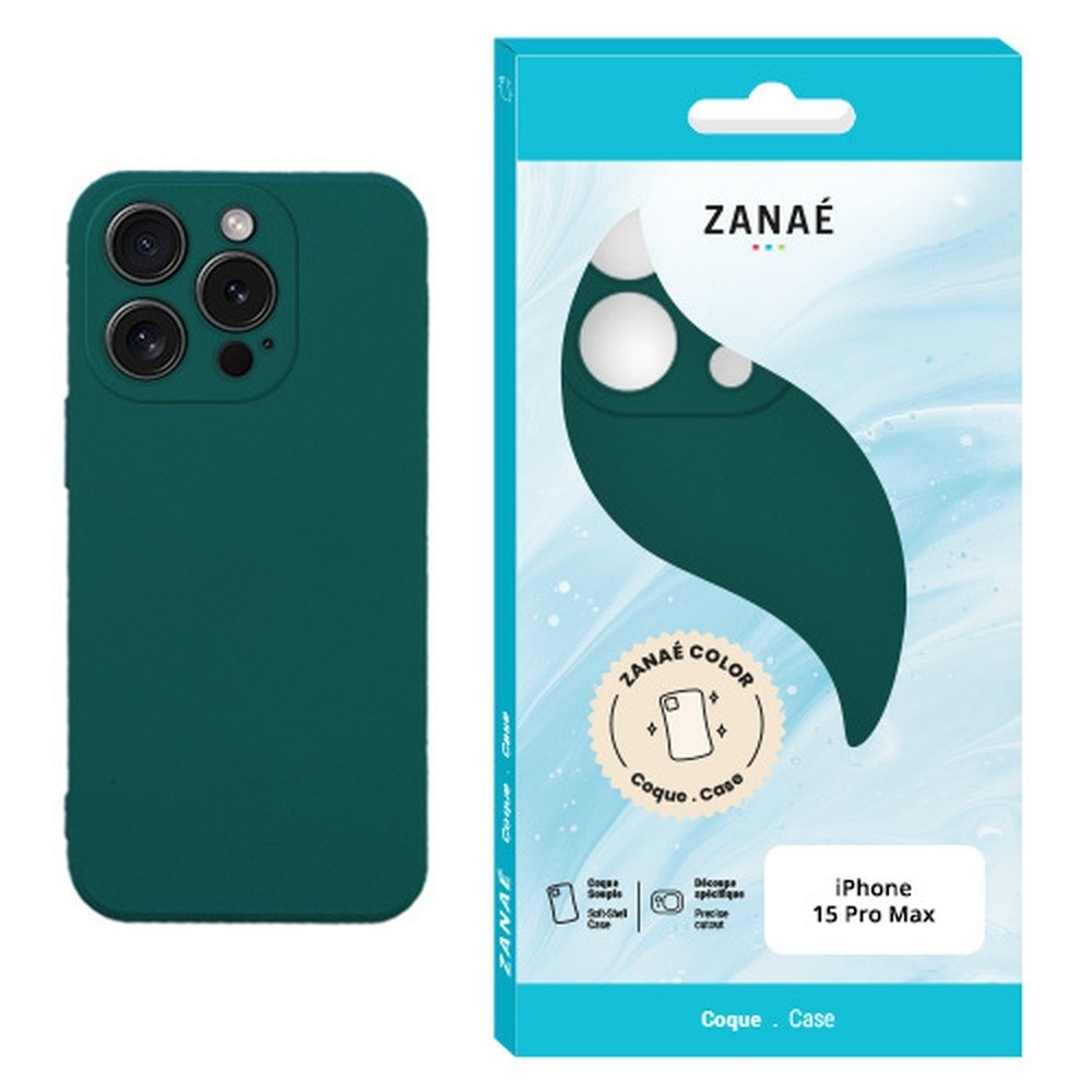 Coque Zanae Color Vert Sapin pour iPhone 15 Pro Max