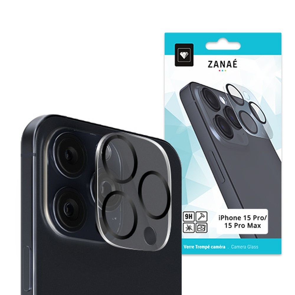 Verre trempé caméra pour iPhone 15 Pro/15 Pro Max