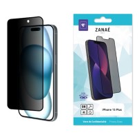 Film de protection en verre de confidentialité noir pour iPhone 15 Plus