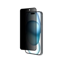 Film de protection en verre de confidentialité noir pour iPhone 15 Plus