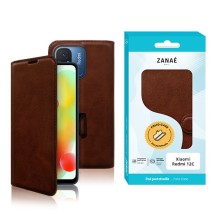Étui Portefeuille Zanae Columbia en cuir PU marron pour Redmi 12C