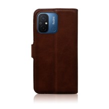 Étui Portefeuille Zanae Columbia en cuir PU marron pour Redmi 12C