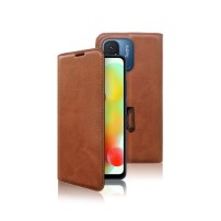 Étui Portefeuille Zanae Columbia en cuir PU marron pour Redmi 12C