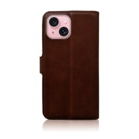 Etui portefeuille Zanae Columbia marron pour iPhone 15