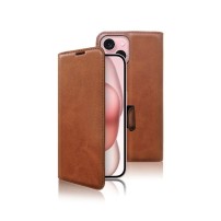 Etui portefeuille Zanae Columbia marron pour iPhone 15