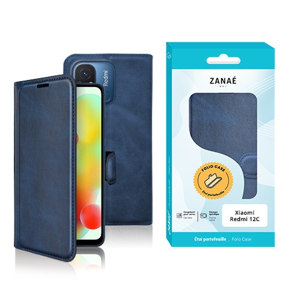 Etui portefeuille Zanae Columbia marine pour Redmi 12C