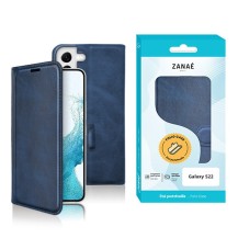 Etui portefeuille Zanae Columbia en cuir PU marine pour Galaxy S22