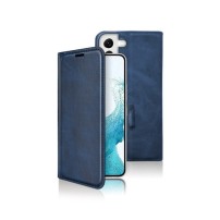 Etui portefeuille Zanae Columbia en cuir PU marine pour Galaxy S22
