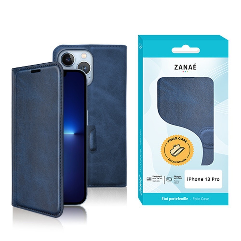 Étui Portefeuille Zanae Columbia pour iPhone 13 Pro en marine