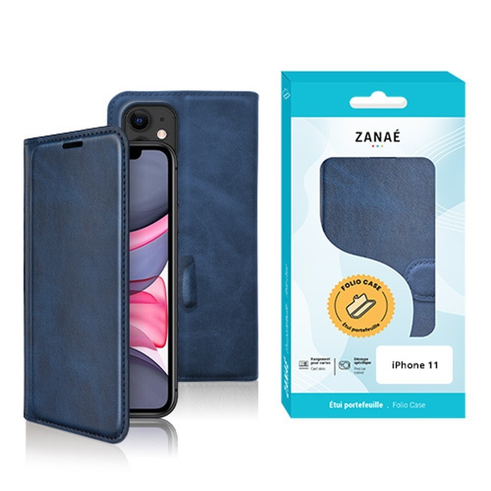 Étui Portefeuille Zanaé Columbia pour iPhone 11 Marine