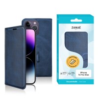 Etui Portefeuille Zanae Columbia en cuir PU marine pour iPhone 14 Pro Max