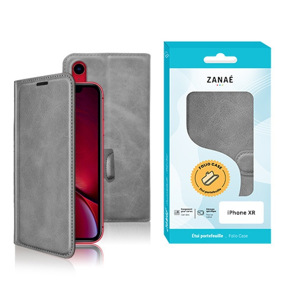 Étui Portefeuille Zanaé Columbia pour iPhone XR en gris