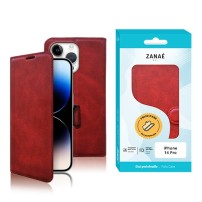 Etui Portefeuille Zanae Columbia Rouge pour iPhone 14 Pro