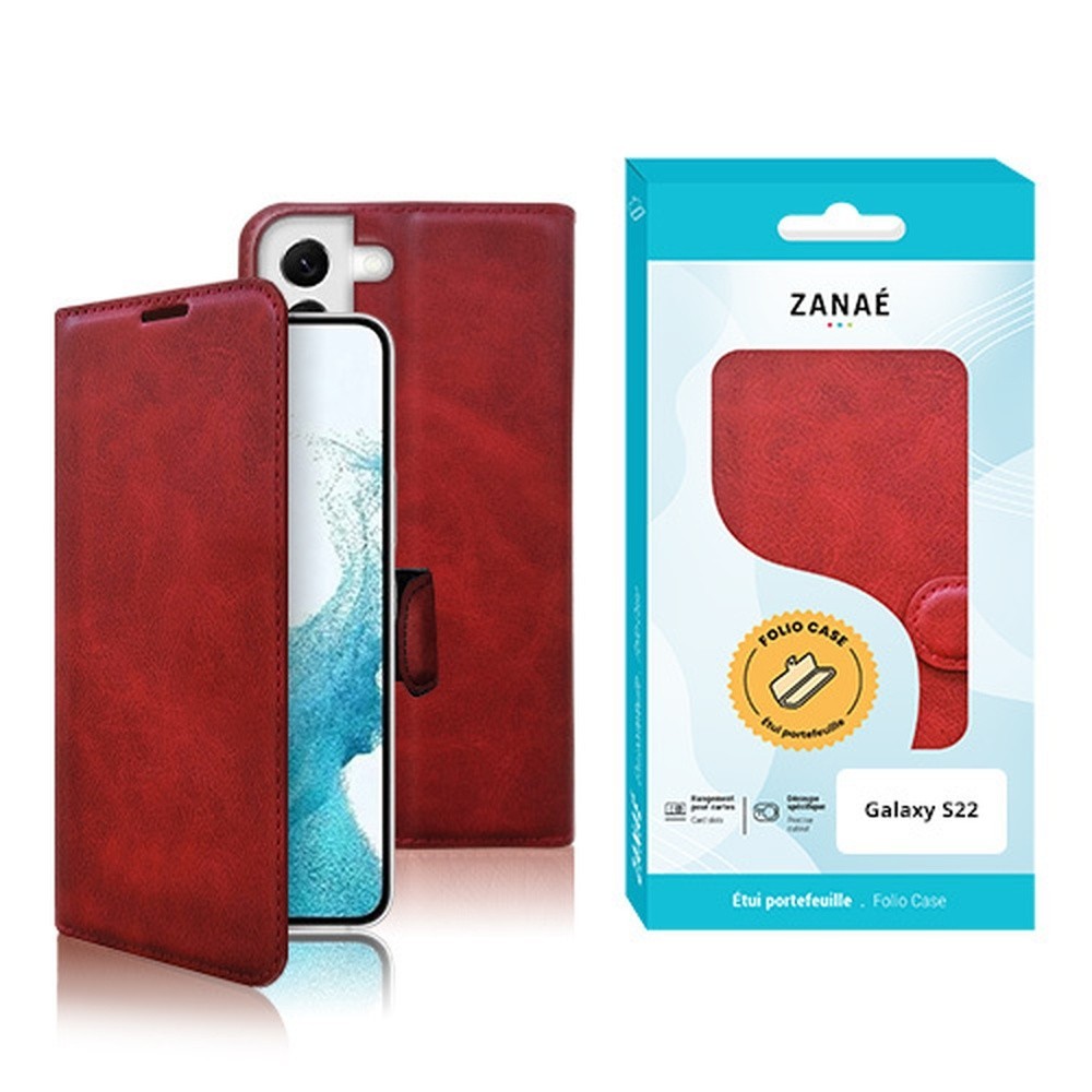 Etui Portefeuille Rouge pour Galaxy S22