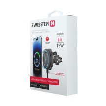 Image du support voiture magnétique MagSafe 15W Swissten noir