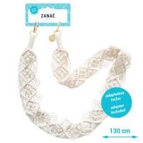 Chaîne-bijou Hippie Market en macramé écru