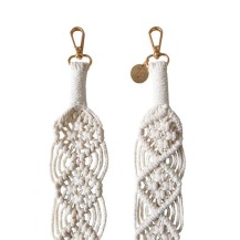 Chaîne-bijou Hippie Market en macramé écru