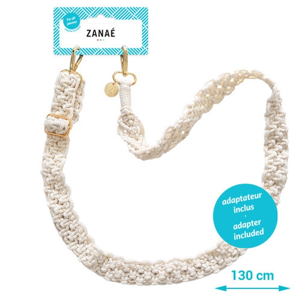 Chaîne-bijou Straw Hat écru en macramé