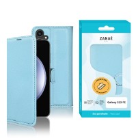 Etui Portefeuille Zanae pour Galaxy S23 FE - Bleu Clair