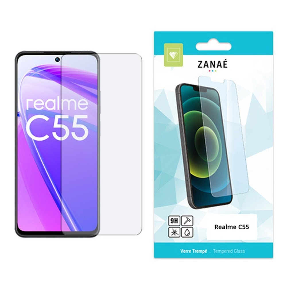 Film Protecteur en Verre Trempé pour Realme C55 Transparent