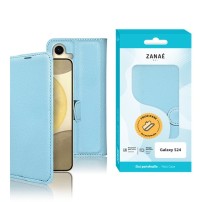 Etui Portefeuille Zanae en bleu clair pour Galaxy S24