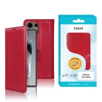 Étui portefeuille Zanae rouge pour Galaxy S24 Ultra