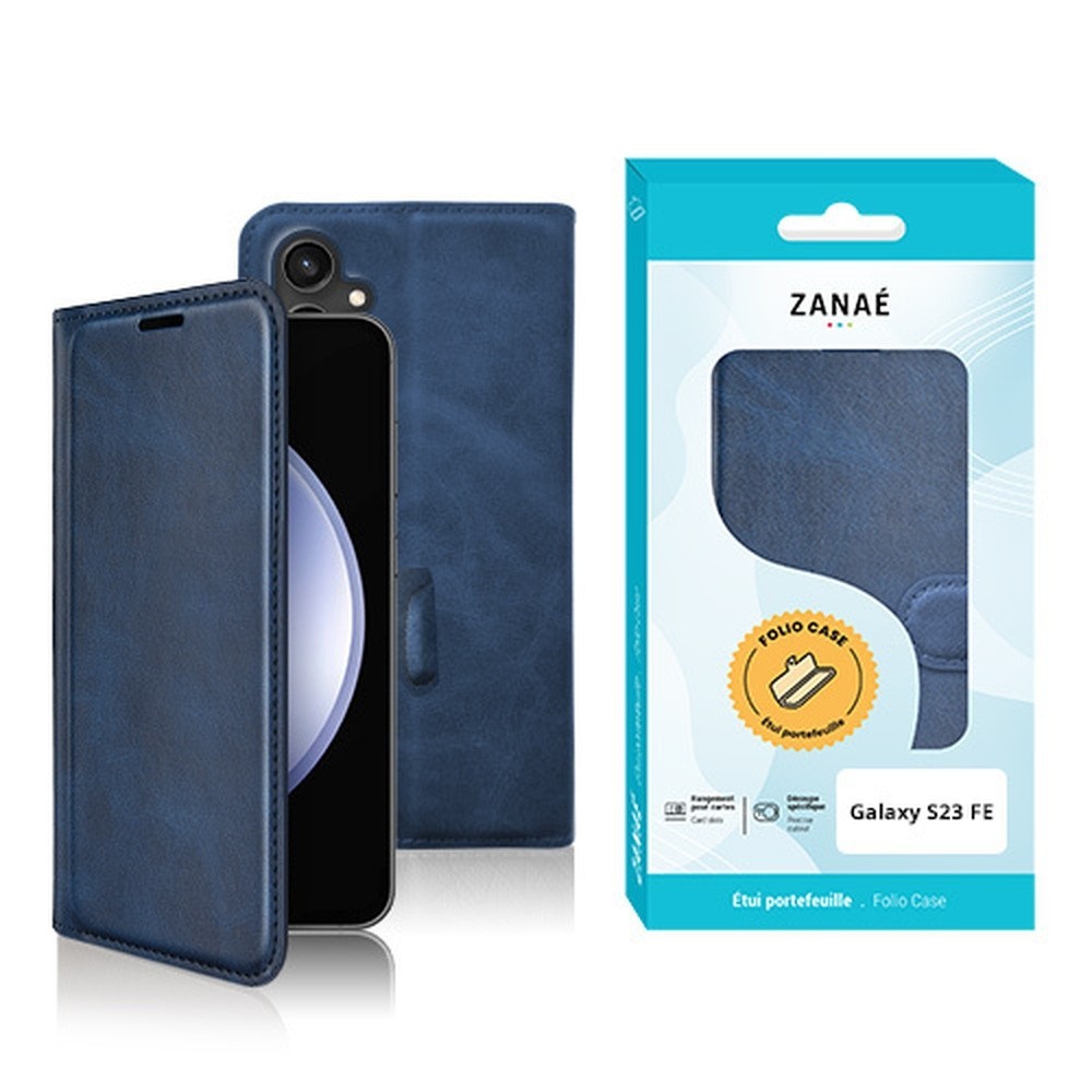 Étui Portefeuille Zanae Columbia couleur marine pour Galaxy S23 FE