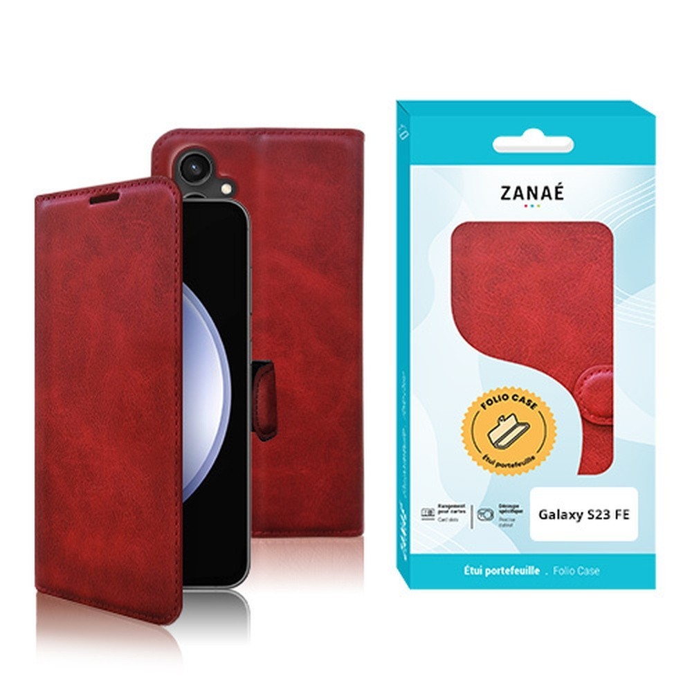 Étui Portefeuille Rouge pour Galaxy S23 FE