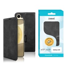Étui Portefeuille Zanae Columbia pour Galaxy S24 en cuir PU noir